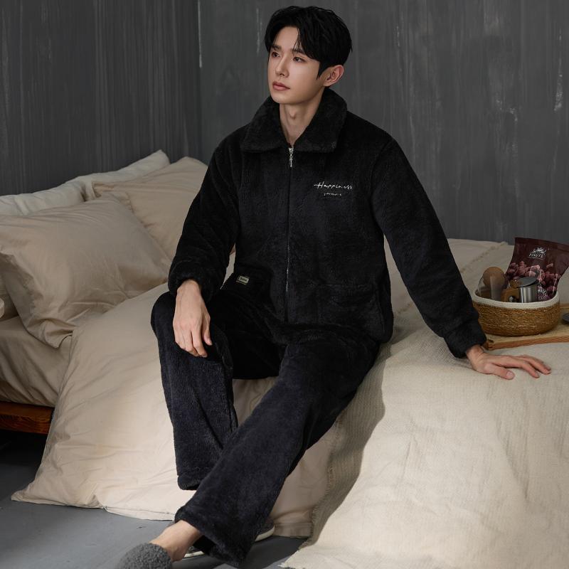 Flannel Shirt Lined - Ensemble de pyjama épais pour hommes,